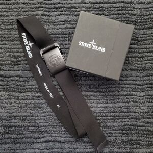 Stone Island Size S Black Adjustable Nylon Tape Webbed Utility Belt